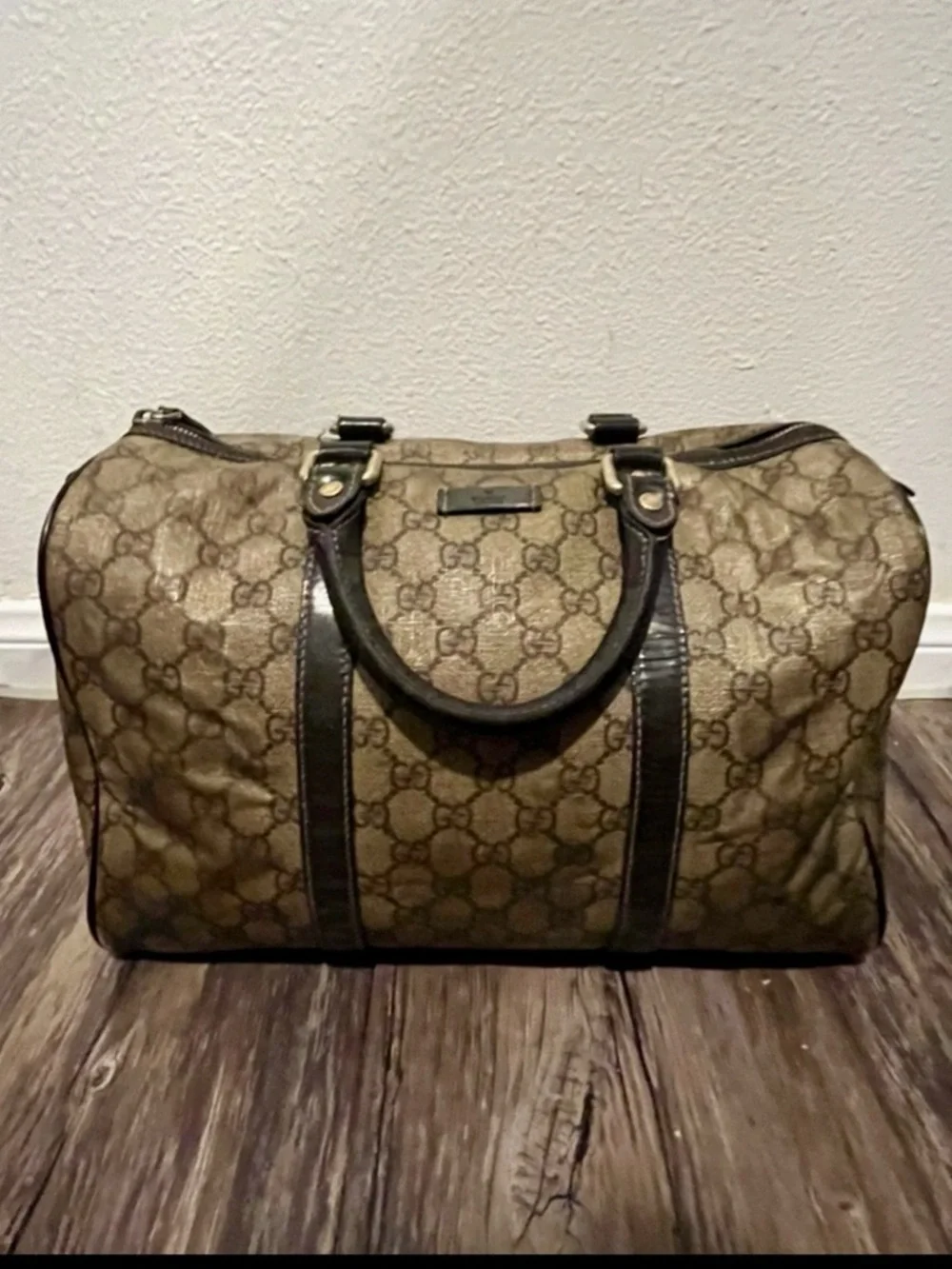 GUCCI Joy Boston Bag GG Monogram Vintage Beige & Brown - Picture 2 of 16